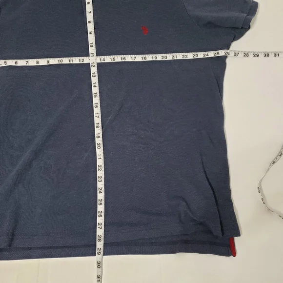 US Polo Assn short sleeve two button shirt Mens 2xl luxury feel blue shirt - Picture 5 of 5